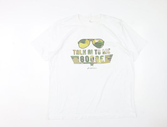 Bella + Canvas Men’s White 2XL Funny Graphic Cotton T-Shirt