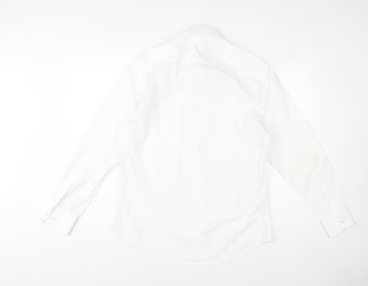 Benetti Luxury Men's White 16.5in Tapered Long Sleeve Button-Up Shirt