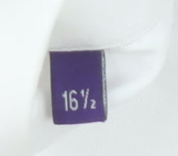 Benetti Luxury Men's White 16.5in Tapered Long Sleeve Button-Up Shirt
