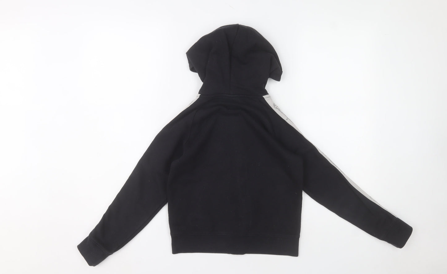 Champion Boys Black Full Zip Hoodie 9-10 Years Cotton Blend Logo Trim