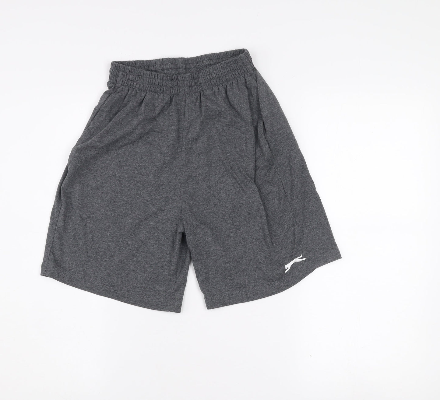 Slazenger Men's Grey Athletic Shorts S Elastic Waist Gym Training