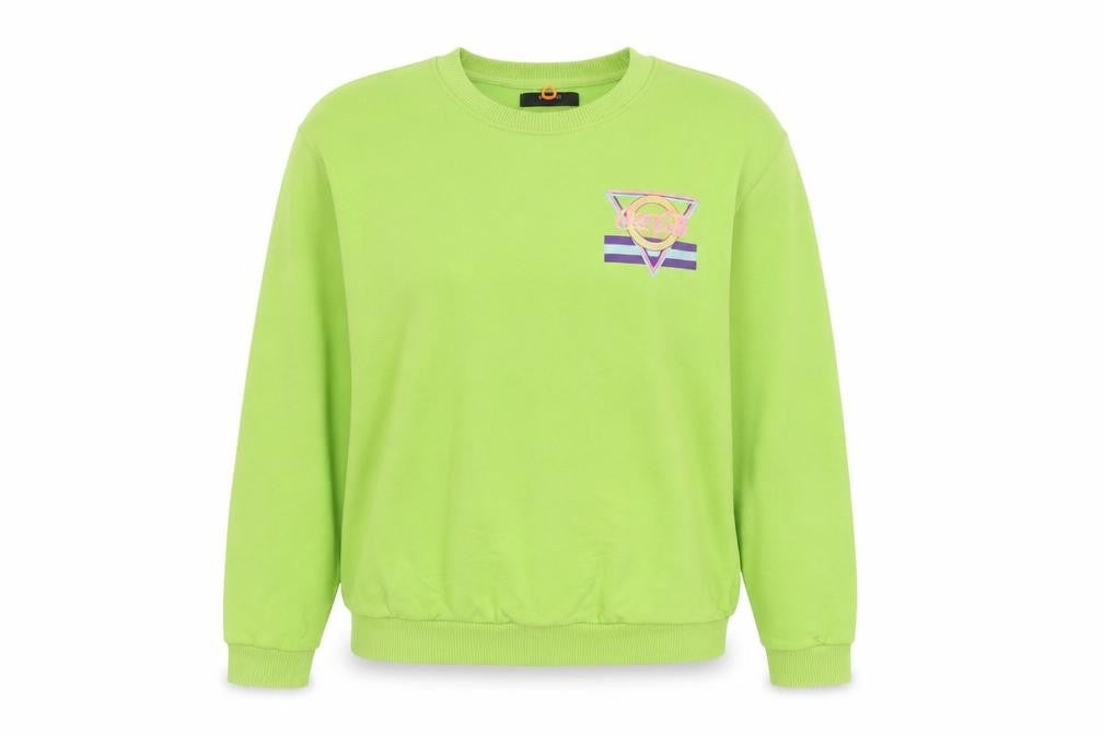 Bershka Women Lime Green Coca-Cola Graphic Sweatshirt XS Cotton Blend
