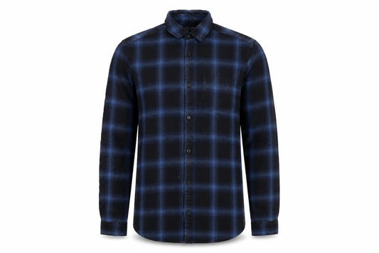 New Look Men Blue Check Flannel Button-Up Shirt S