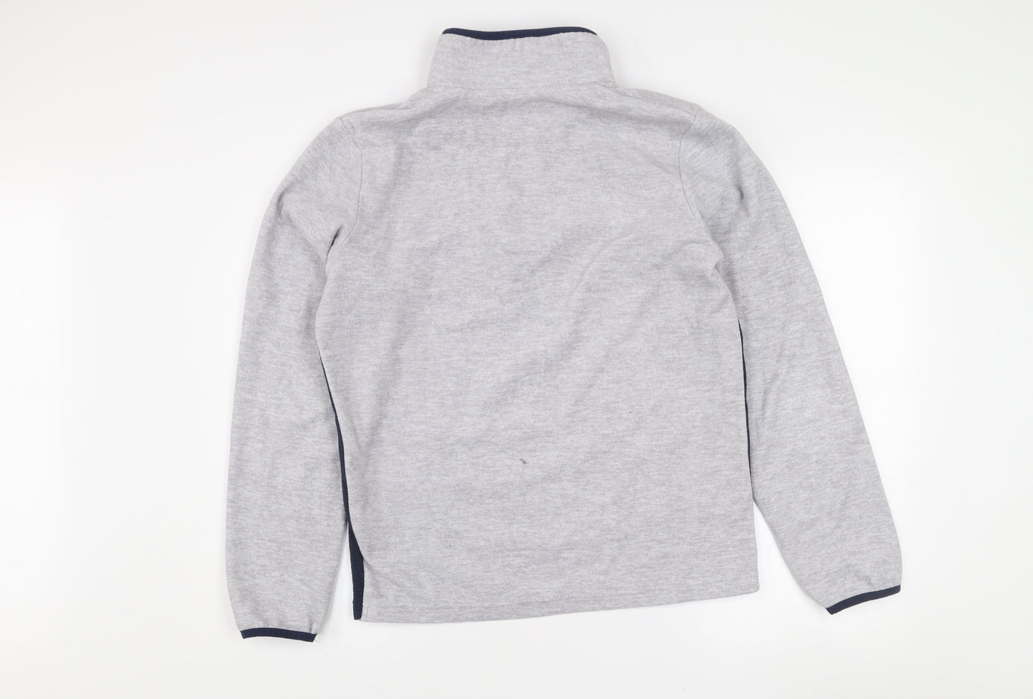 Jack & Jones Mens Grey Blue Half Zip Fleece Sweatshirt Size S