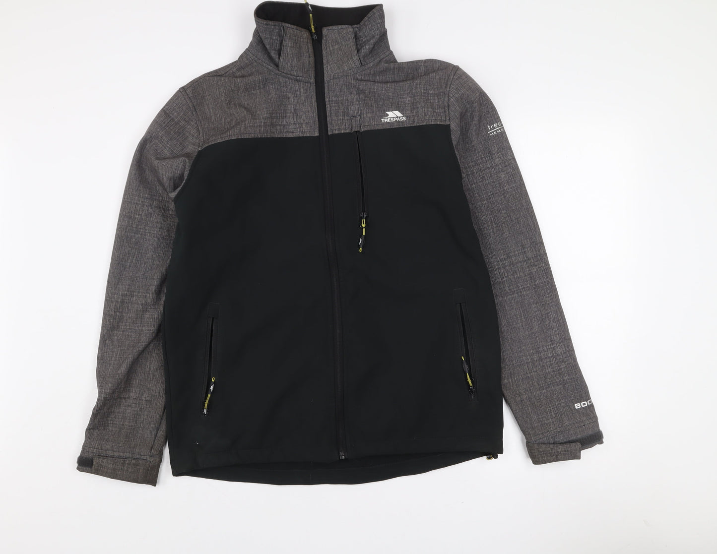Trespass Mens Black Softshell Waterproof Mid-Length Jacket Size S 35-37"
