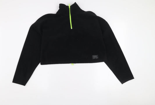 Urban Outfitters Women Black Fleece 1/2 Zip Pullover Sweatshirt S