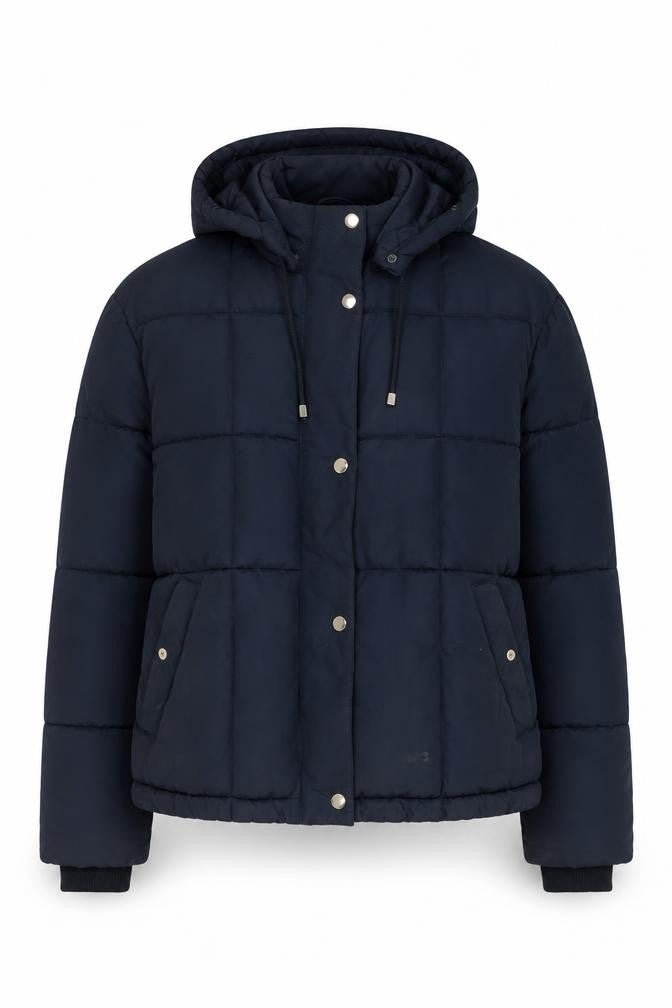 Topshop Women's Blue Puffer Jacket Size 10 Hooded Winter Coat