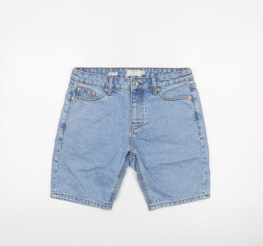 Topman Men's Blue Denim Regular Fit 5-Pocket Shorts Size 28
