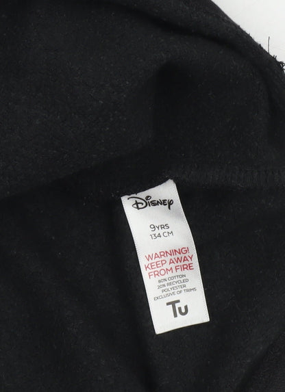 Brand and care label for Disney Tu girls’ black stitch & angel sweatshirt 9 years cotton blend