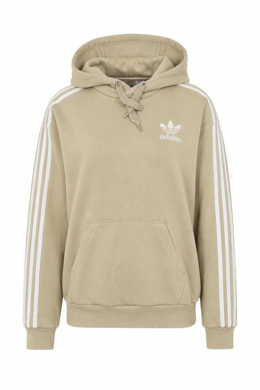 Adidas Women Beige Pullover Hoodie Size 12 Cotton Blend