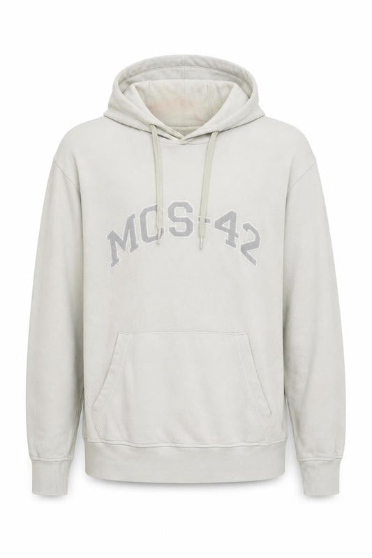 Macson Men’s Beige Pullover Hoodie XL Cotton Logo Sweatshirt