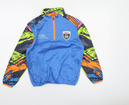 Front view of Azzurri boys’ blue 3-4 years sports 1/4 zip pullover sweatshirt