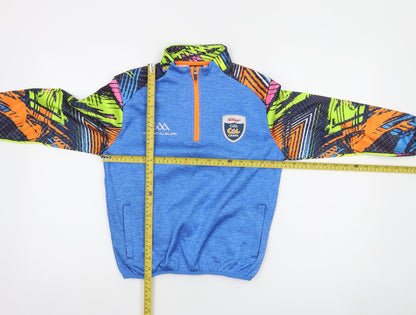 Back view of Azzurri boys’ blue 3-4 years sports 1/4 zip pullover sweatshirt