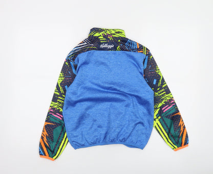 Close-up detail of Azzurri boys’ blue 3-4 years sports 1/4 zip pullover sweatshirt