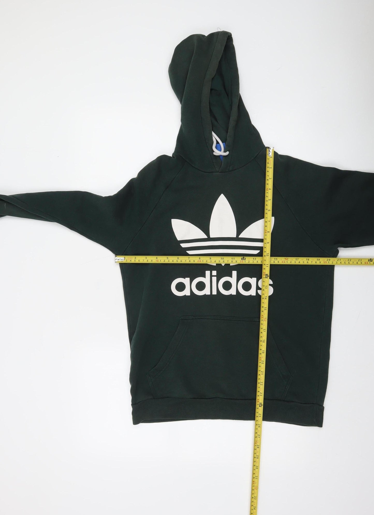 Adidas Mens Green Pullover Hoodie Small Logo Graphic Fleece