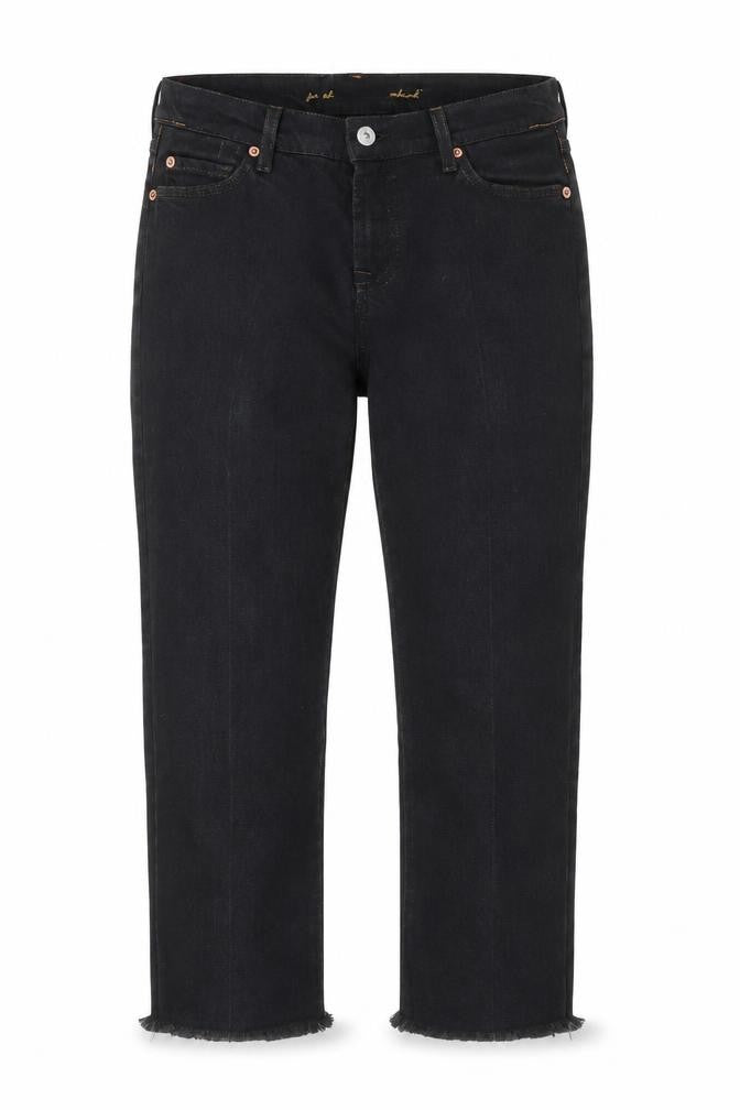 7 For All Mankind Women’s Black Straight Leg Jeans Size 28 Stretch Denim