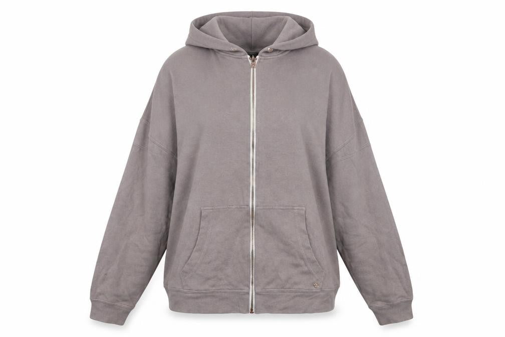Volcom Women Grey XL Full Zip Hooded Jumper Cotton Blend