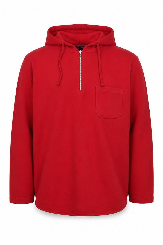 Authentic Men's Red Fleece 1/2 Zip Hoodie Size M
