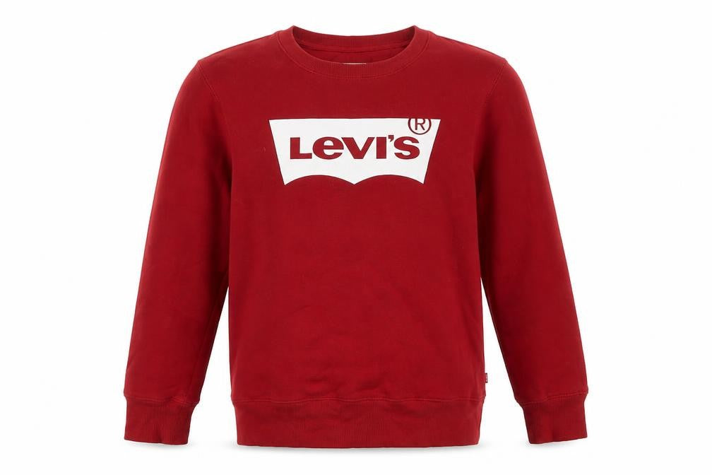Levi's Boys Red Graphic Logo Pullover Sweatshirt 16 Years Fleece Crew Neck