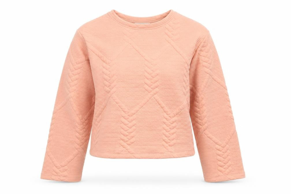 Gallery Women’s Peach Textured Pullover Sweatshirt UK S