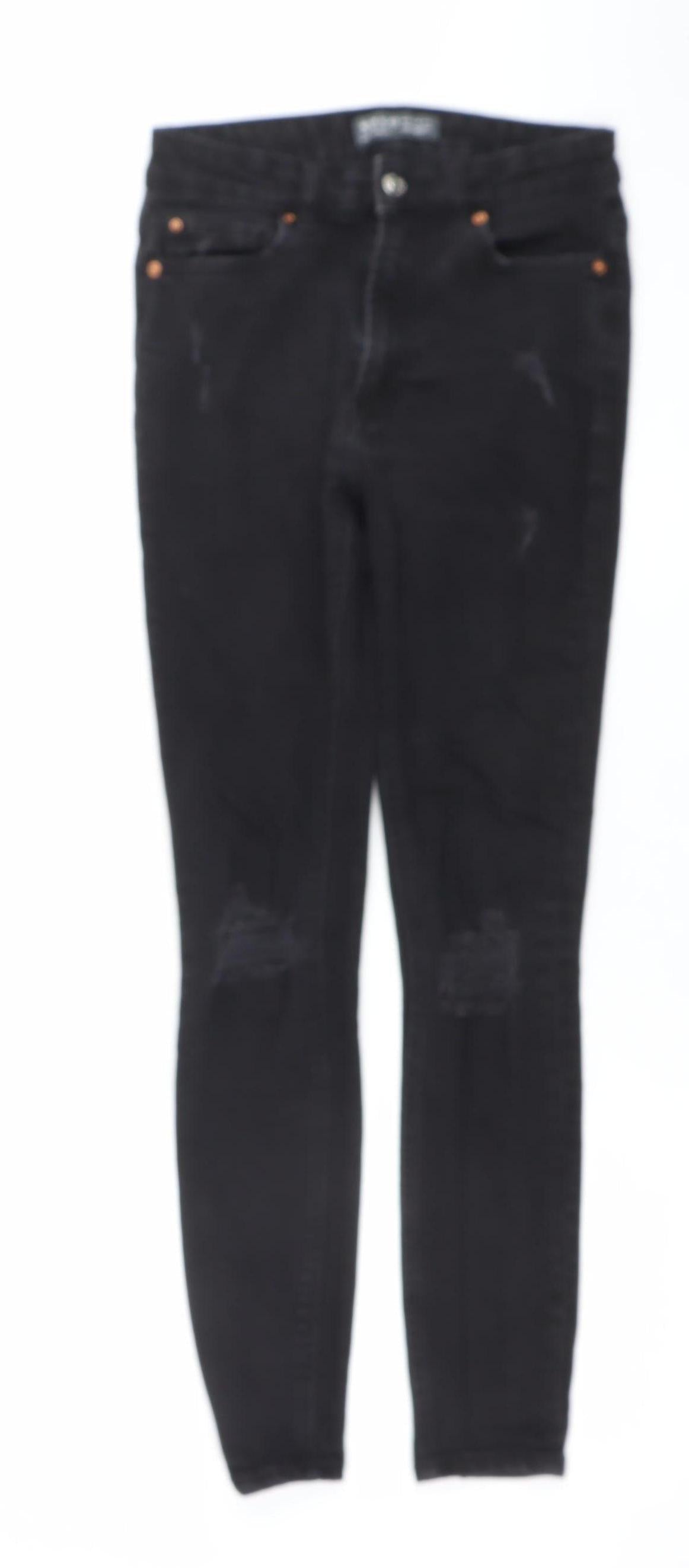 Primark Women’s Black Skinny Distressed Jeans Size 10