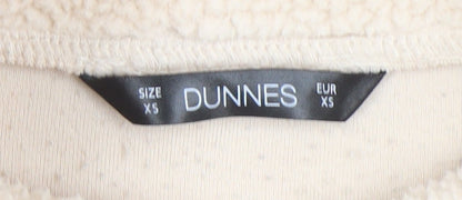 Brand and care label for Dunnes Women Beige 1/2 Zip Fleece Pullover Sweatshirt XS