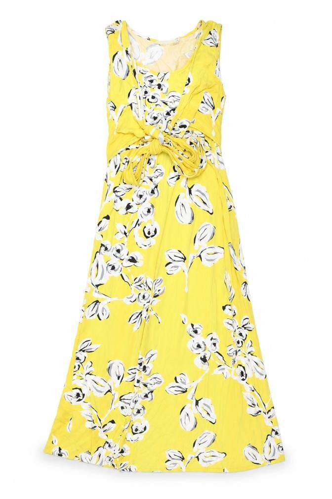 JoJo Maman Bébé Yellow Floral Maxi Maternity Dress S Sleeveless Long