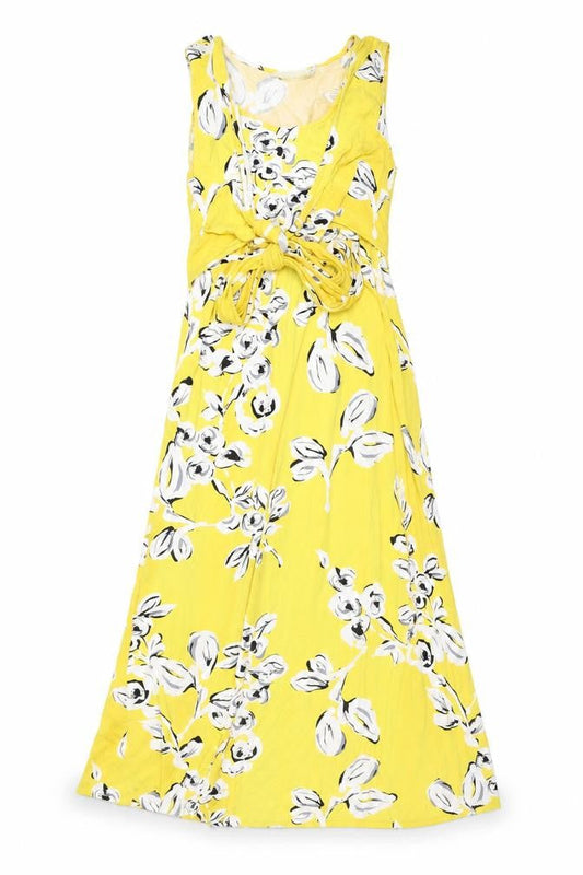 JoJo Maman Bébé Yellow Floral Maxi Maternity Dress S Sleeveless Long