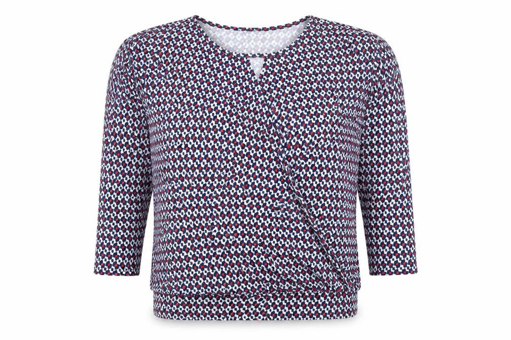 Jaime La Vie Paris Women's Multicoloured Geometric Wrap Blouse Size L