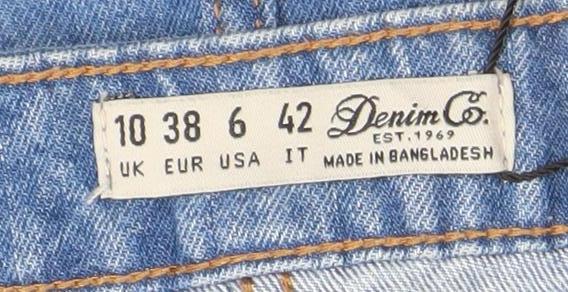 Denim Co Women’s Blue Denim Button Front Knee Length Skirt Size 10