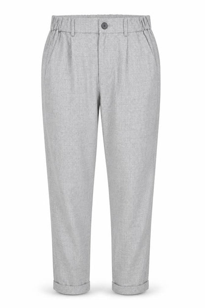 Pull&Bear Women's Grey Check Chino Tapered Trousers Size 12