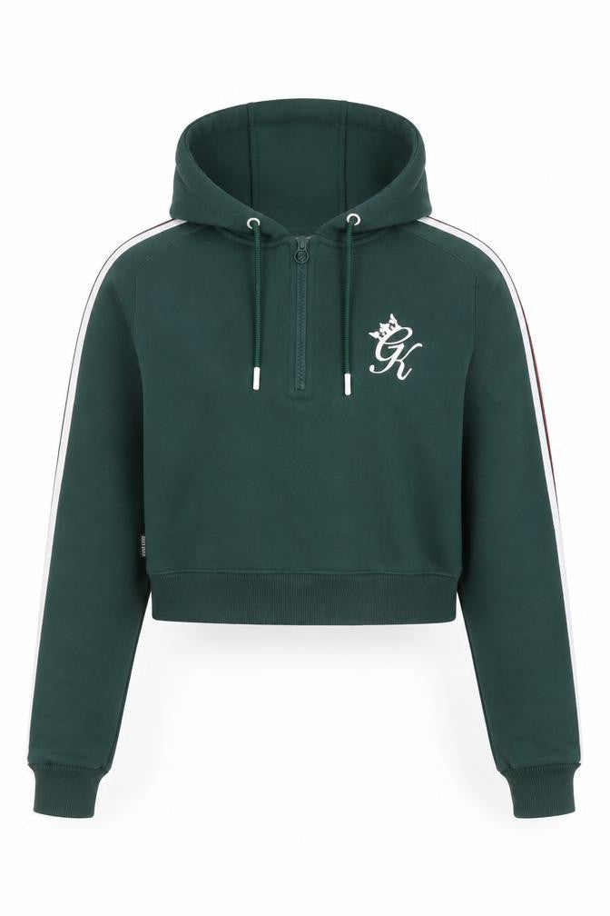 Gym King Womens Green 1/4 Zip Hoodie Size 10 Cotton Blend