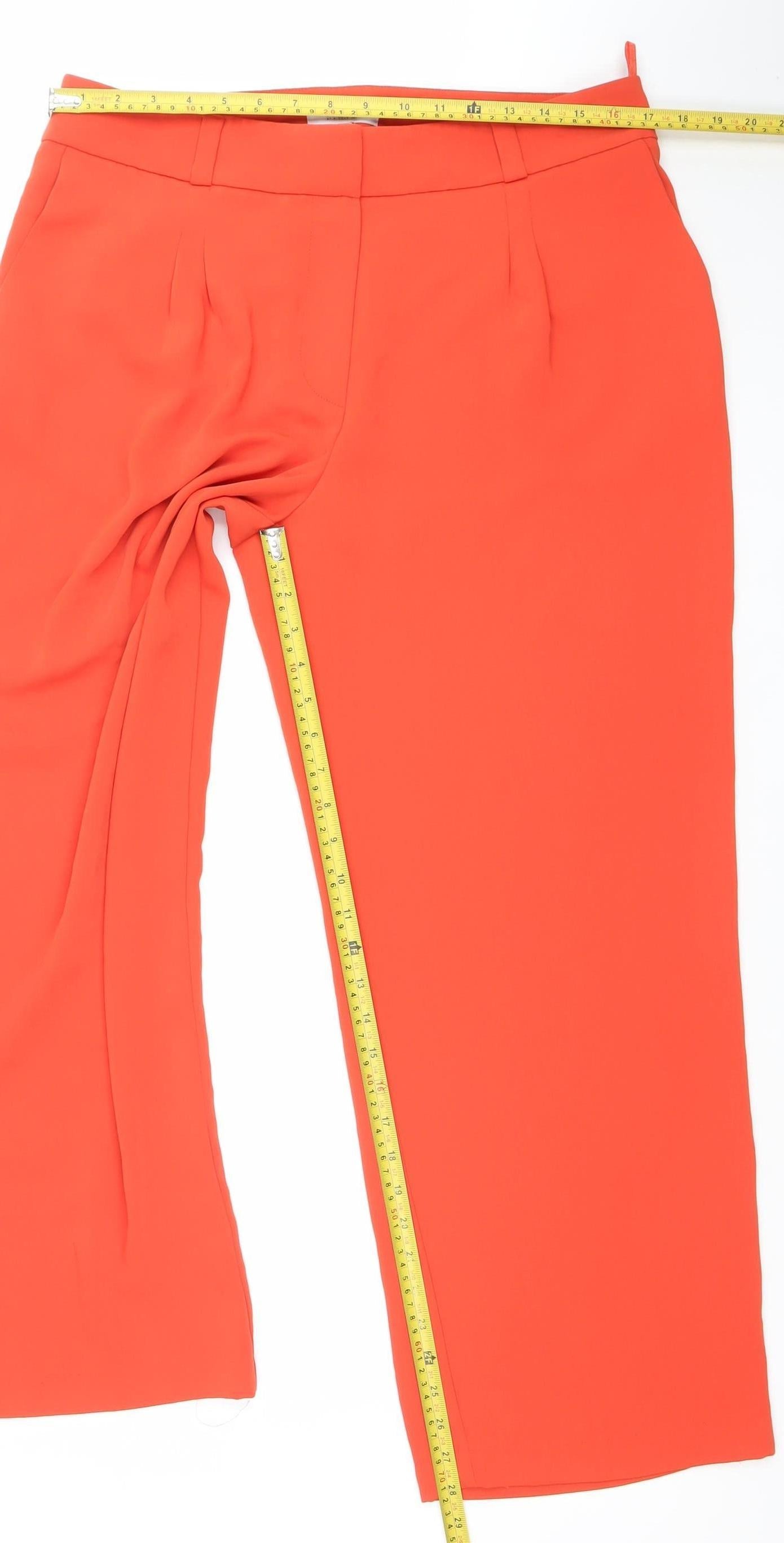 Farhi by Nicole Farhi Women’s Red Polyester Wide-Leg Trousers Size 14 L