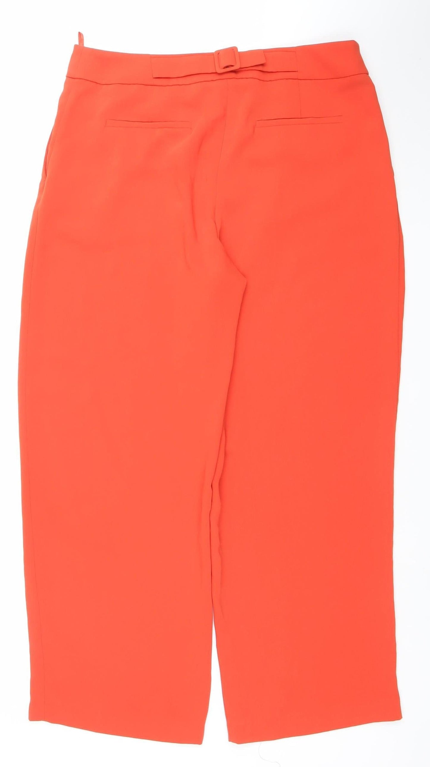 Farhi by Nicole Farhi Women’s Red Polyester Wide-Leg Trousers Size 14 L