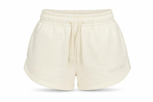 Front view of Dunnes Women Ivory Athletic Shorts XS Lightweight Jersey Activewear