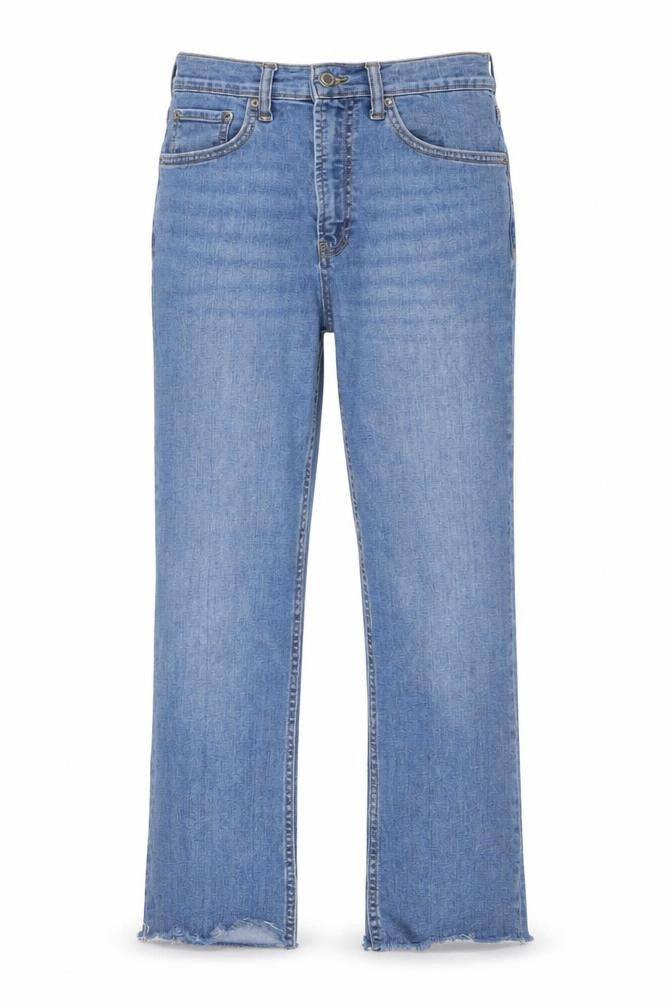 Zara Women's Blue Straight Leg Jeans Size 6 Mid Rise Denim