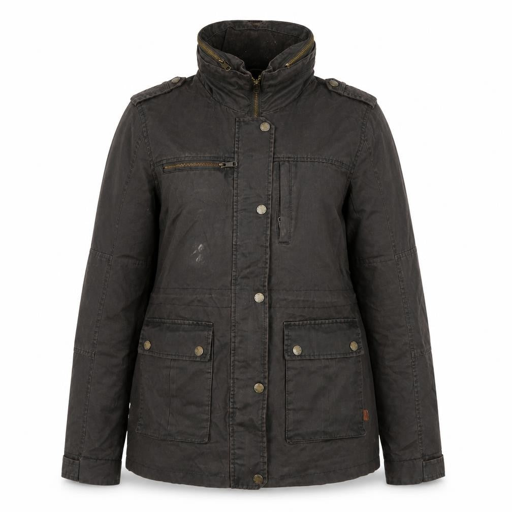 FatFace Women’s Brown Cotton Parka Jacket Size 12 Lined Outdoor Style
