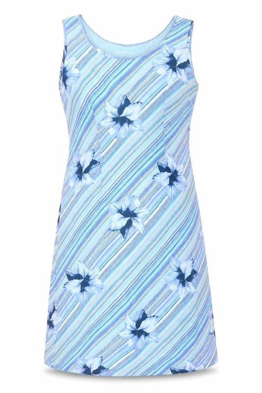 Berkertex Women’s Blue Floral Shift Dress Size 14 Sleeveless Summer