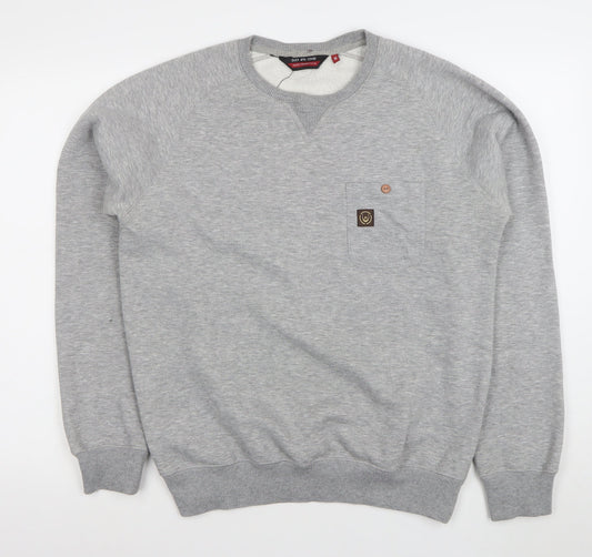 Duck and Cover Mens Grey Crew Neck Sweatshirt Size M Regular Fit