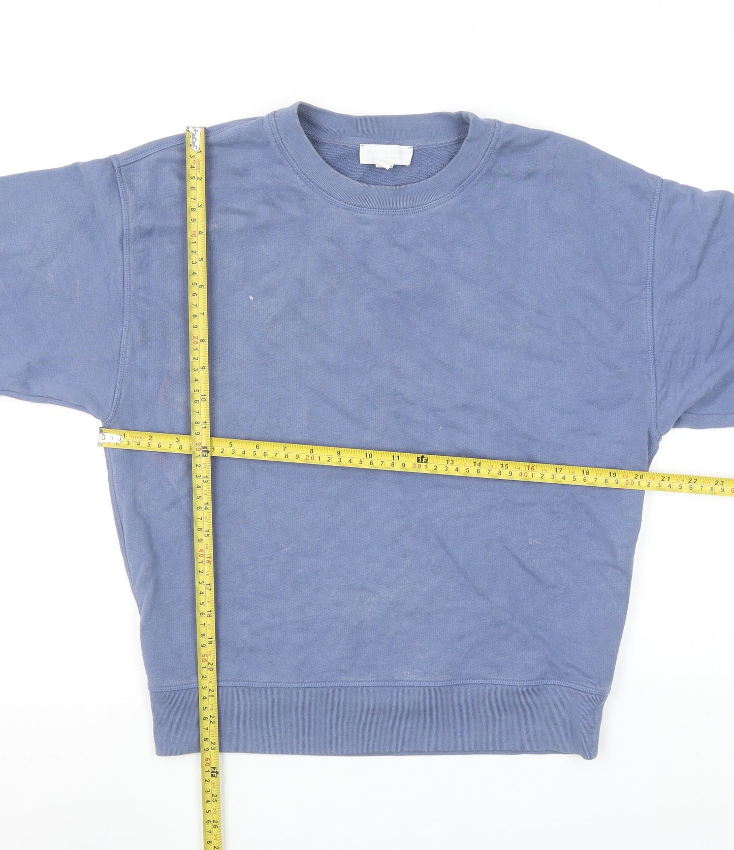The White Company Women Blue Cotton Crew Neck Sweatshirt UK 20
