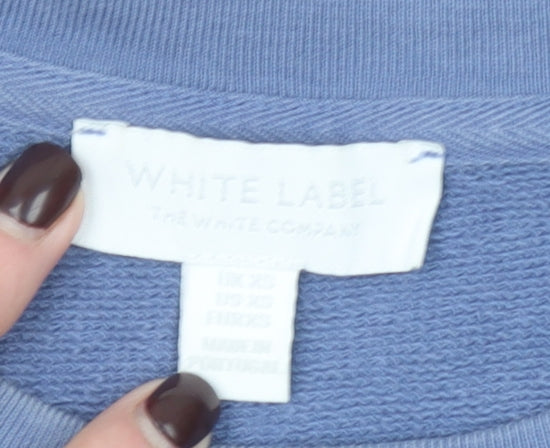 The White Company Women Blue Cotton Crew Neck Sweatshirt UK 20