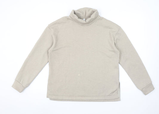 Uniqlo Women Beige Roll Neck Pullover Sweatshirt Size S