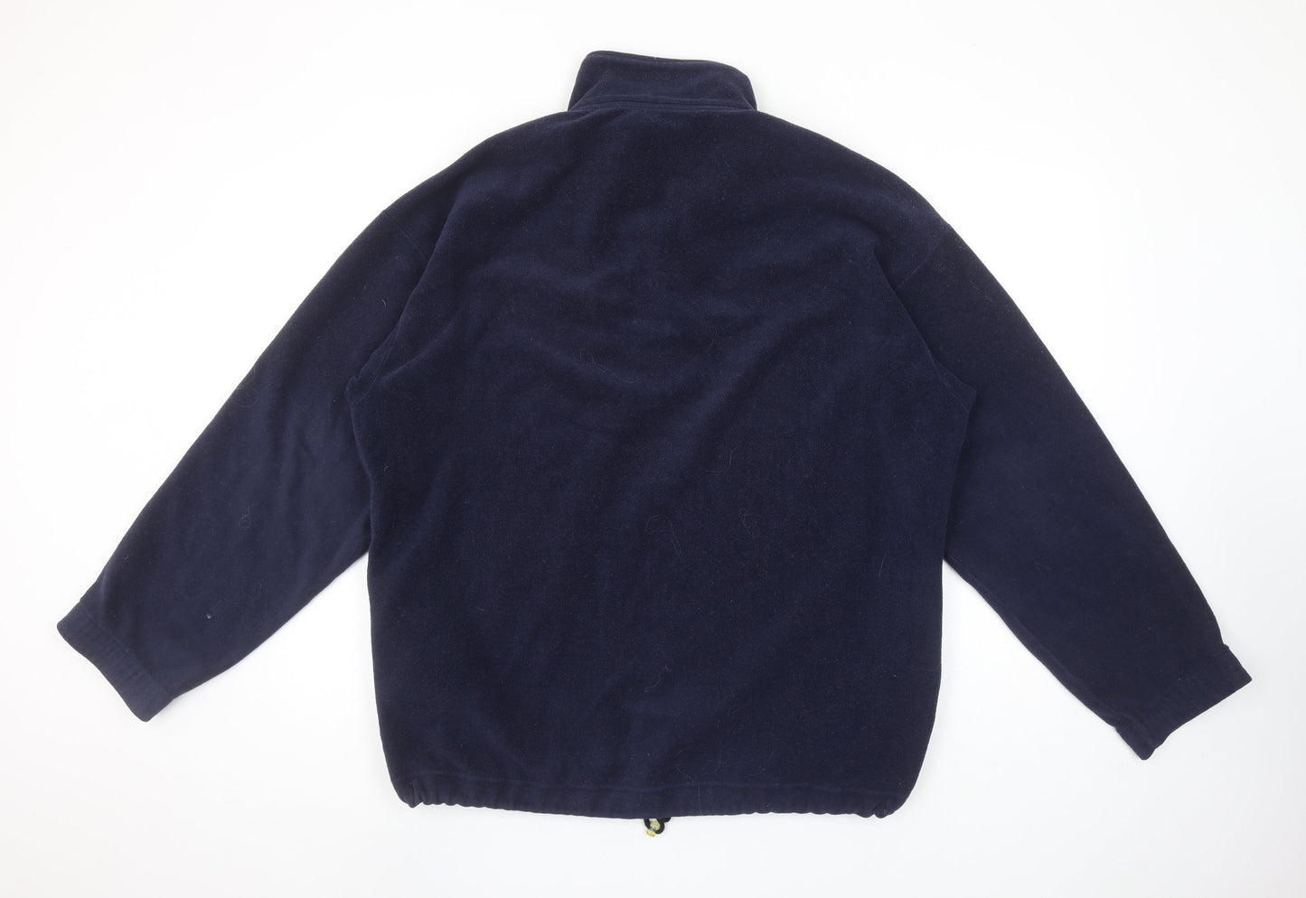Fila Men's Blue Fleece Pullover Sweatshirt XL Retro Zip Neck