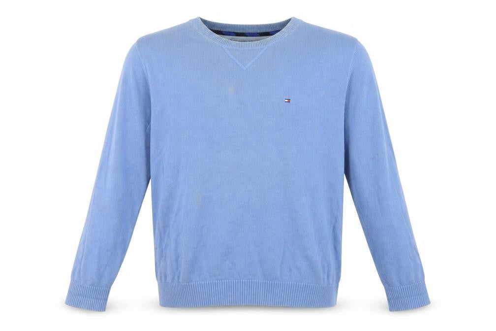 Tommy Hilfiger Men Blue XL Cotton Crew Neck Pullover Jumper