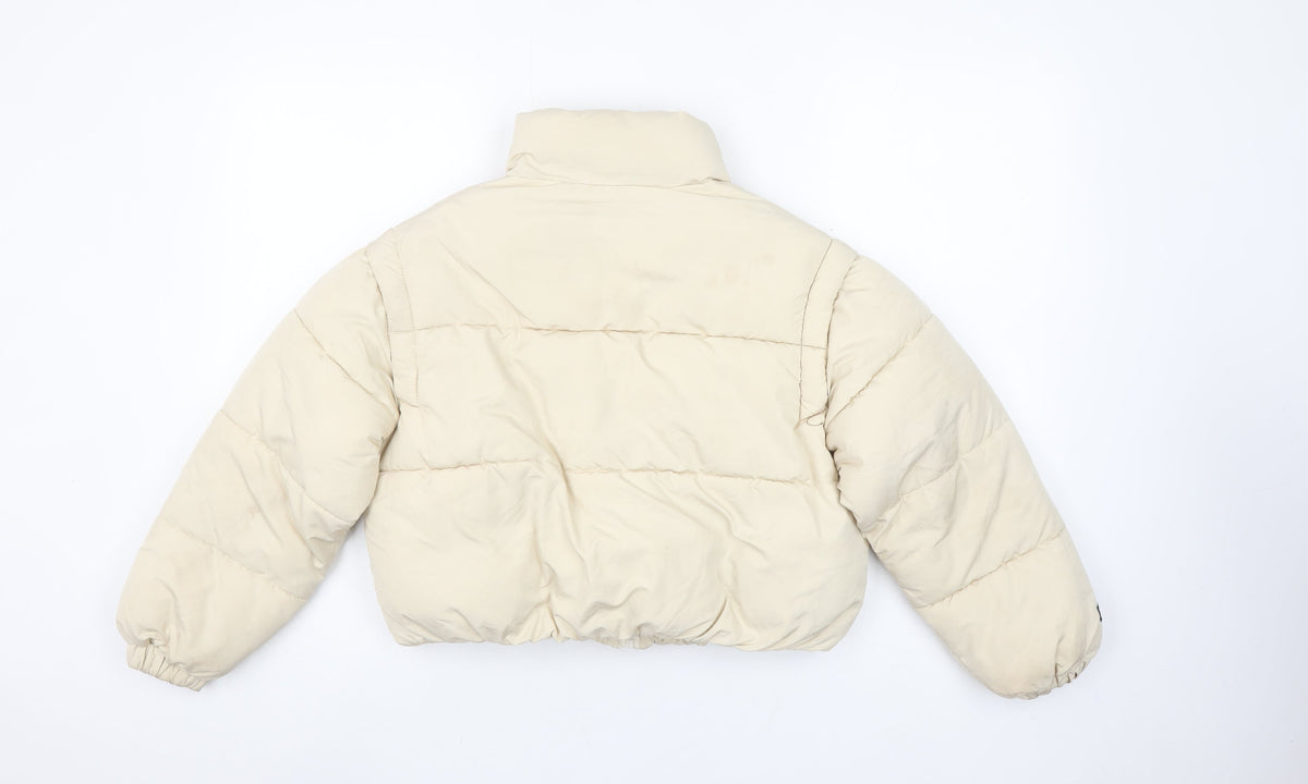 Bershka Girls Beige Puffer Jacket 10-12 Years Quilted Winter Coat