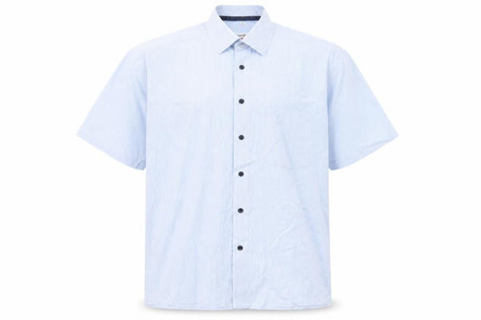 Marvelis Men's Blue Check Short Sleeve Non-Iron Shirt Size 16