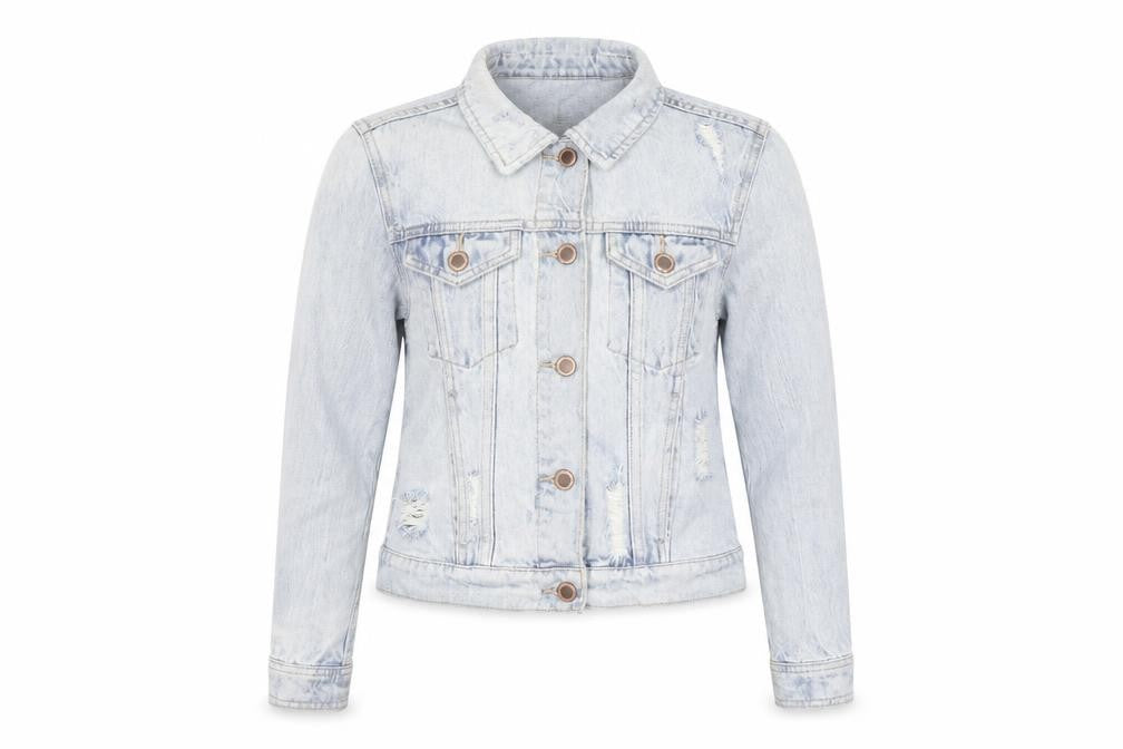 F&F Women’s Blue Denim Cropped Jacket Size 6