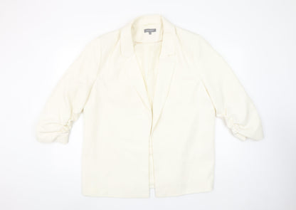 Additional front view of Principles Women Ivory, size 16, Long Sleeve Single-Breasted Blazer