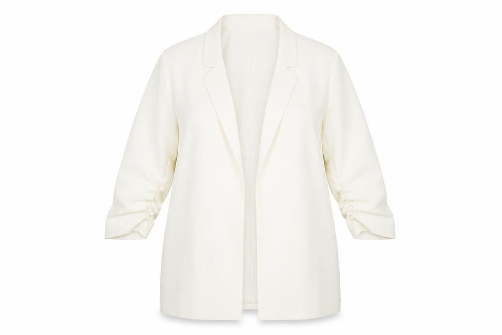 Principles Women Ivory Size 16 Long Sleeve Single-Breasted Blazer