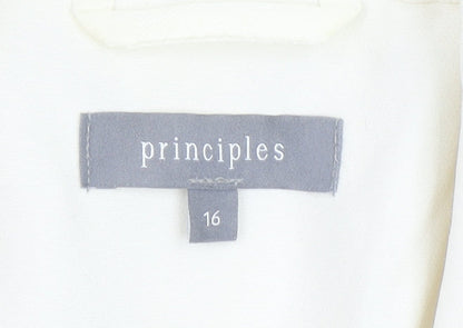 Brand and care label for Principles Women Ivory, size 16, Long Sleeve Single-Breasted Blazer